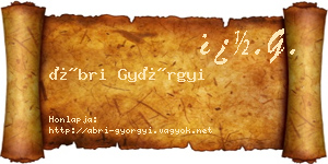 Ábri Györgyi névjegykártya