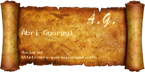 Ábri Györgyi névjegykártya